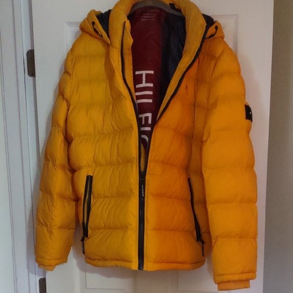 Tommy Hilfiger Yellow Puffer Bomber Jacket